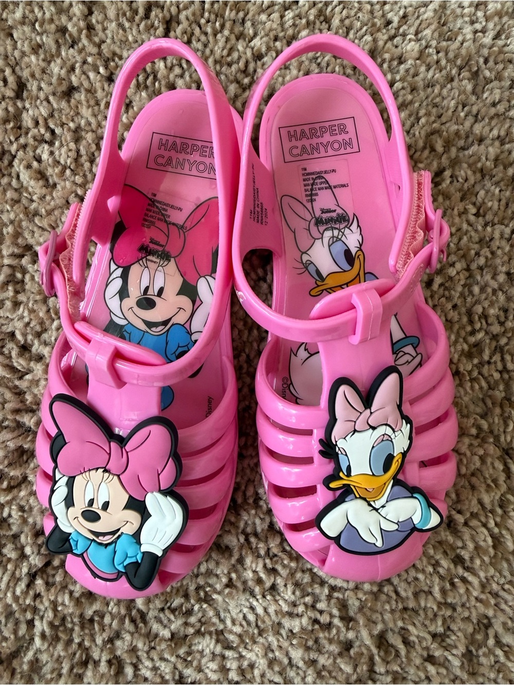 Disney Minnie Mouse & Daisy Duck Pink Jelly Sandals Girls Size 11 - Picture 2 of 10